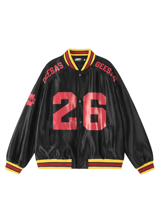 Shiny Letter  Patchwork Element Baseball Jacket for Men