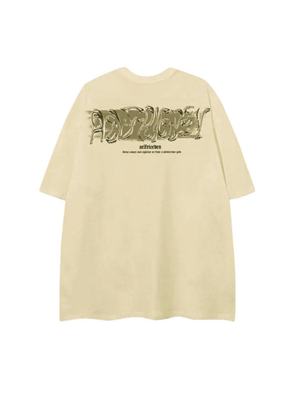 Metalic Graphic Tees Men Y2k Oversized T Shirts Women Vintage Tees Unisex Summer Tops