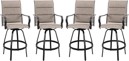 2 Piece Outdoor Patio Swivel Bar Chairs