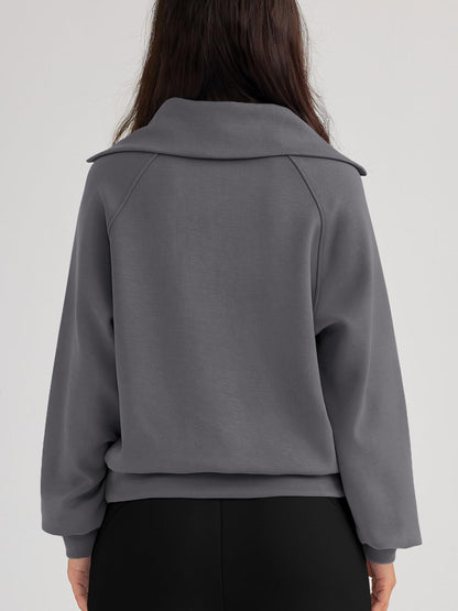 Womens Oversized Sweatshirts Half Zip Pullover Long