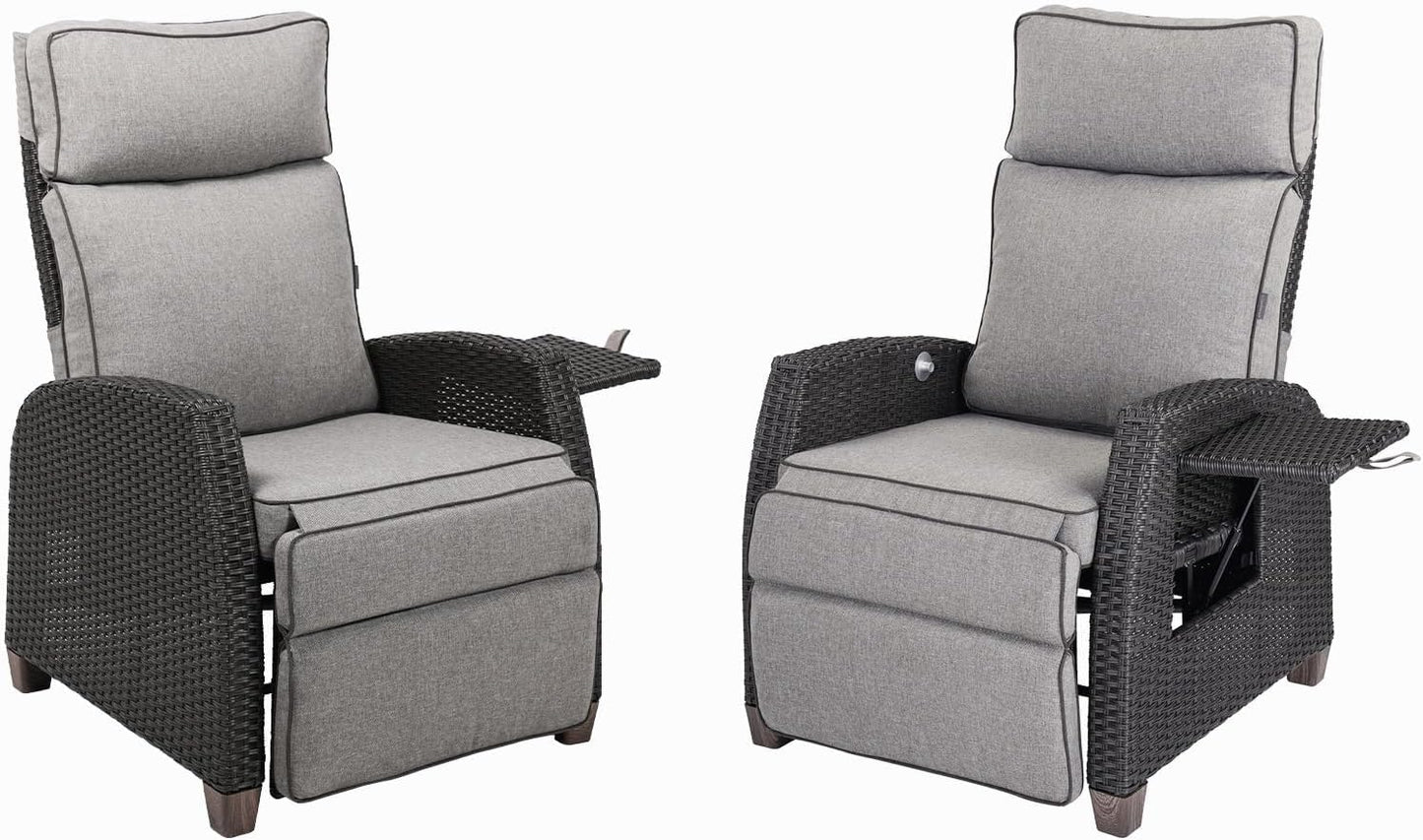 Outdoor Recliner Chair Patio 150° Lay Flat Recliner