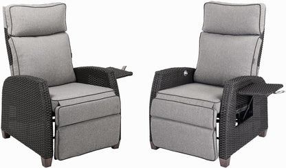 Outdoor Recliner Chair Patio 150° Lay Flat Recliner