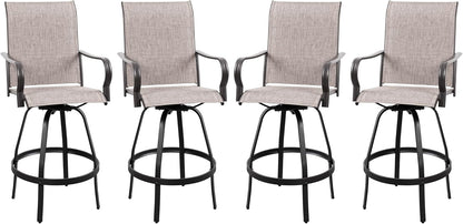 2-Piece Outdoor Patio Swivel Bar Chairs