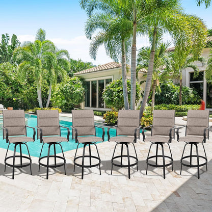 2 Piece Outdoor Patio Swivel Bar Chairs