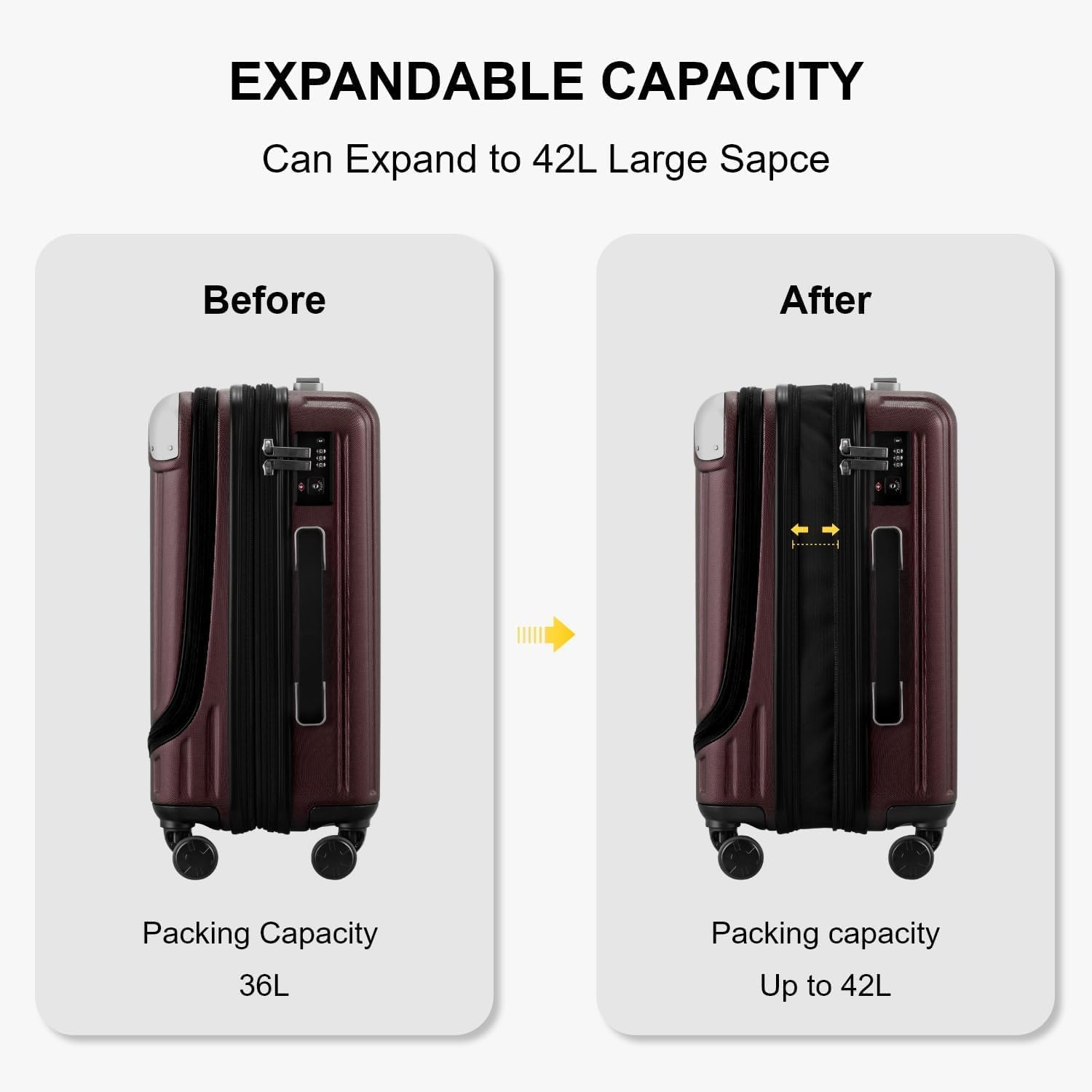 Luggage Airline Approved 20 Inch Expandable Hard Sided Luggages