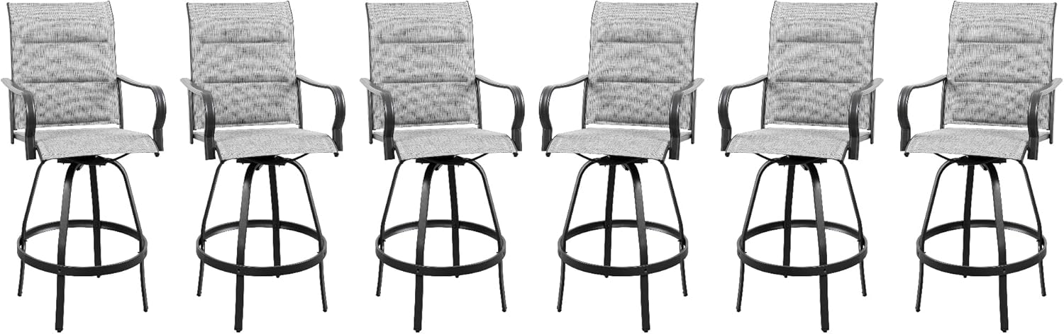 2 Piece Outdoor Patio Swivel Bar Chairs