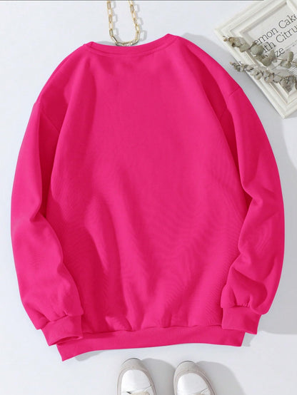 Women's Letter Graphic Print Long Sleeve Sweatshirt Pullover Tops