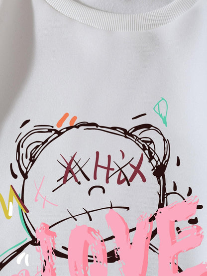 Women's Letter Graphic Print Long Sleeve Sweatshirt Pullover Tops