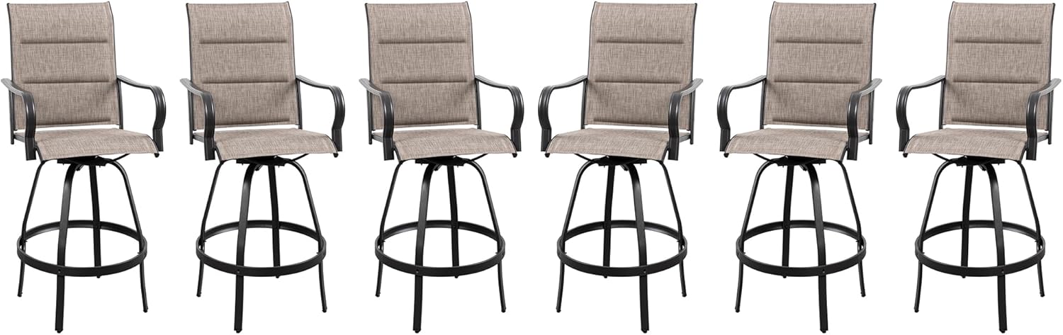 2 Piece Outdoor Patio Swivel Bar Chairs