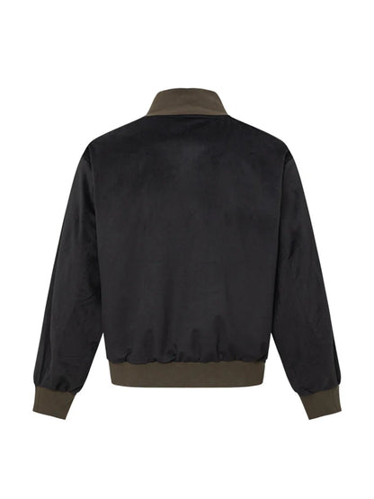 Color Contrast  Zipper Stand-up Collar Jacket for Men