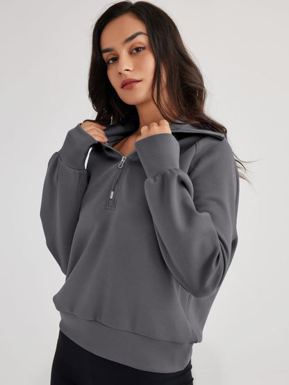 Womens Oversized Sweatshirts Half Zip Pullover Long