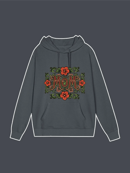 Retro Floral Graphic Hoodie For Mom