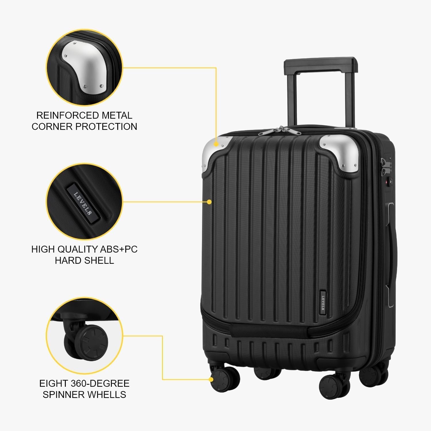 Luggage Airline Approved 20 Inch Expandable Hard Sided Luggages