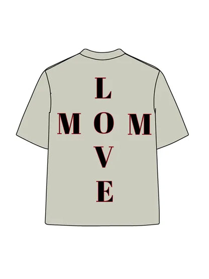 270g Cotton Art Lines Wash Old T-shirt for Mom