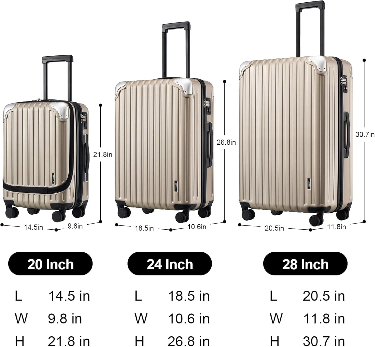 Luggage Airline Approved 20 Inch Expandable Hard Sided Luggages